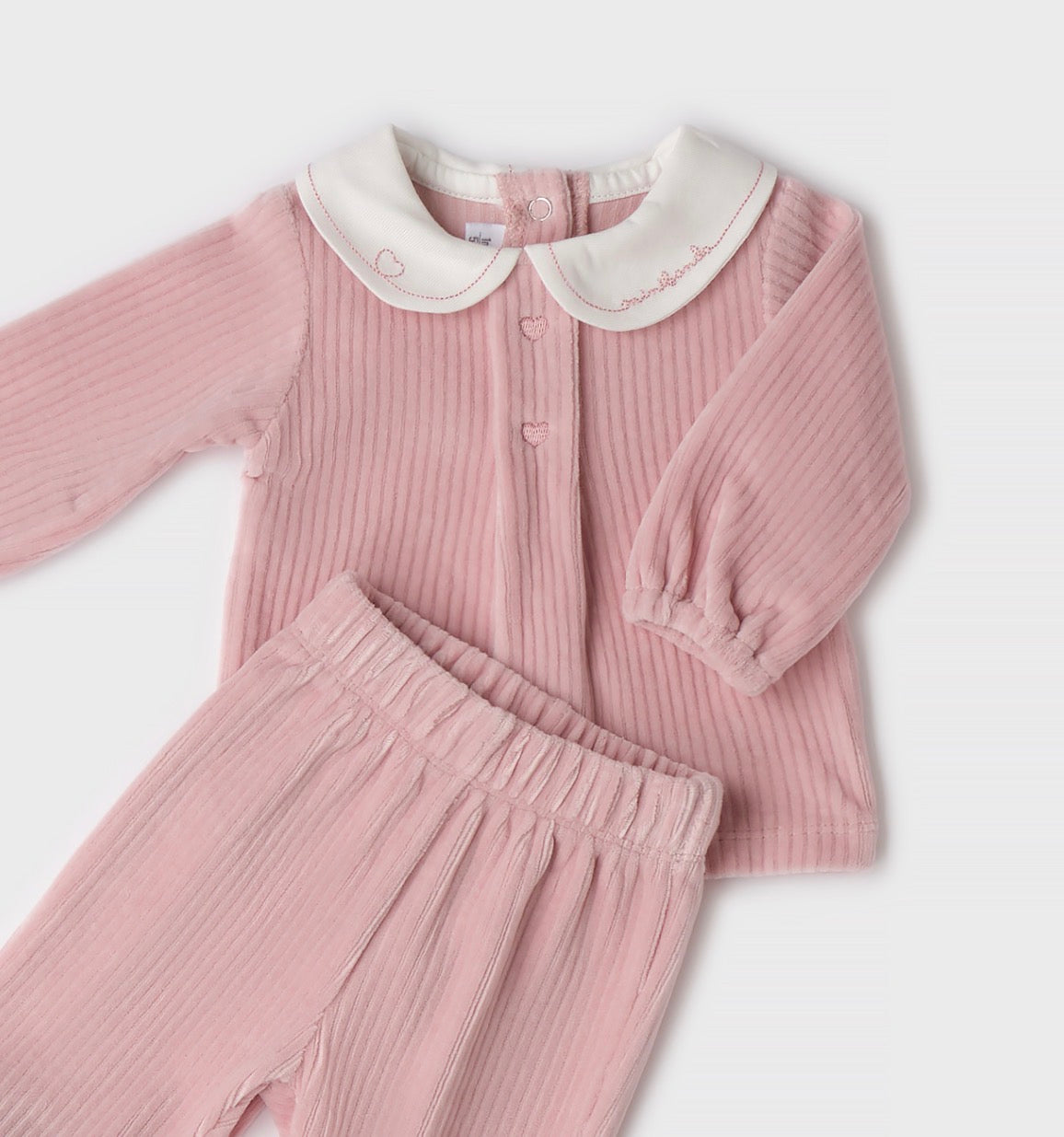 MINIBANDA - completino ciniglia rosa baby - invernale