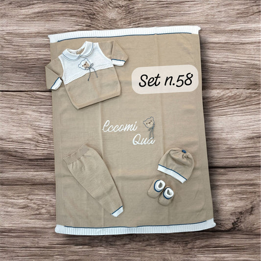 MARLU' - scarpine in filo di cotone (set n.58) corredino est 25 - BOY