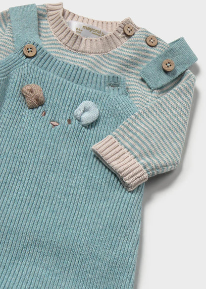 MAYORAL-completino salopette tricot ceruleo-invernale