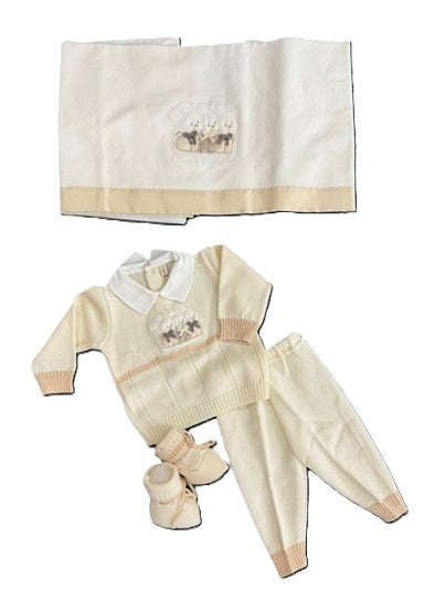 I PARGOLI - set lenzuolino + completino + scarpine - BOY