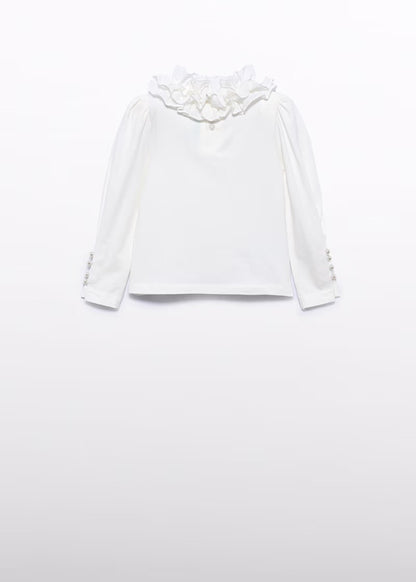 ABEL & LULA - t-shirt rouge e perle bianco - invernale