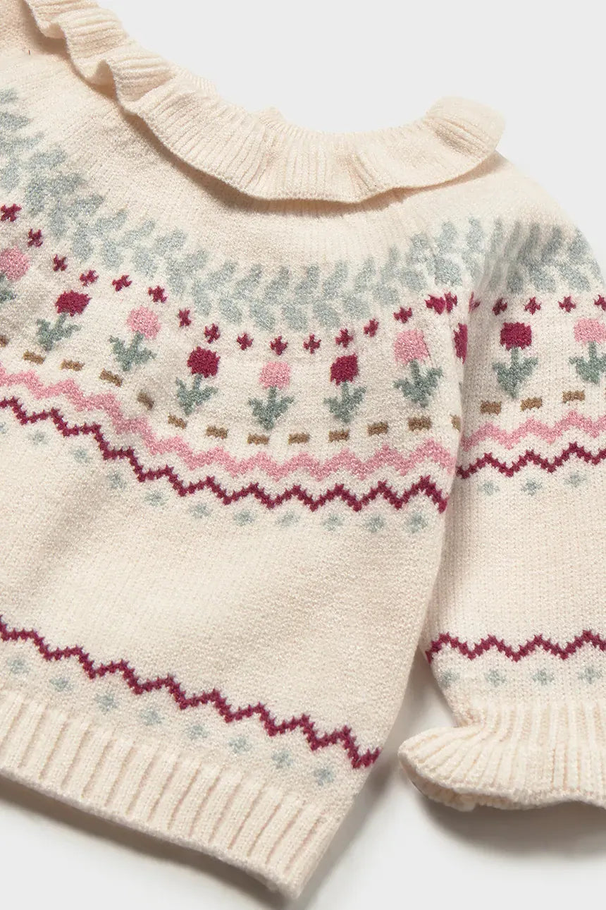 MAYORAL-maglioncino bimba panna/rosa/verde-invernale ￼