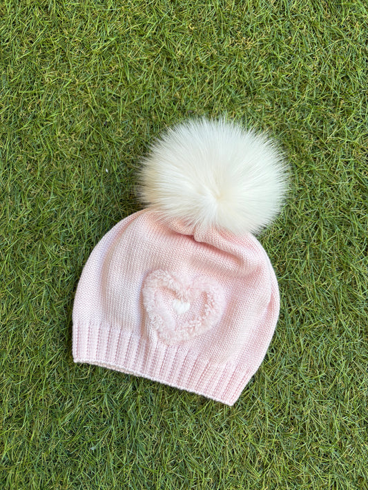 MARLÙ- cappellino in lana 100% set n21 rosa baby