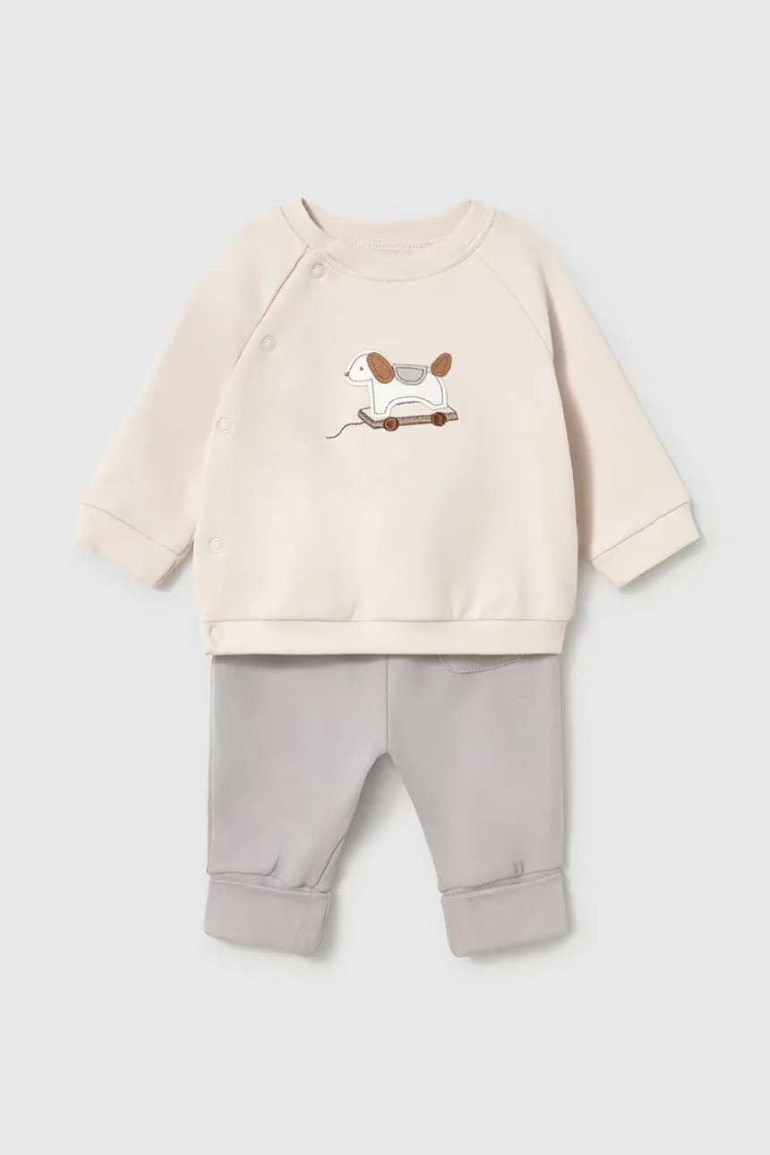 MAYORAL-completino felpa 2 pz panna/beige-invernale