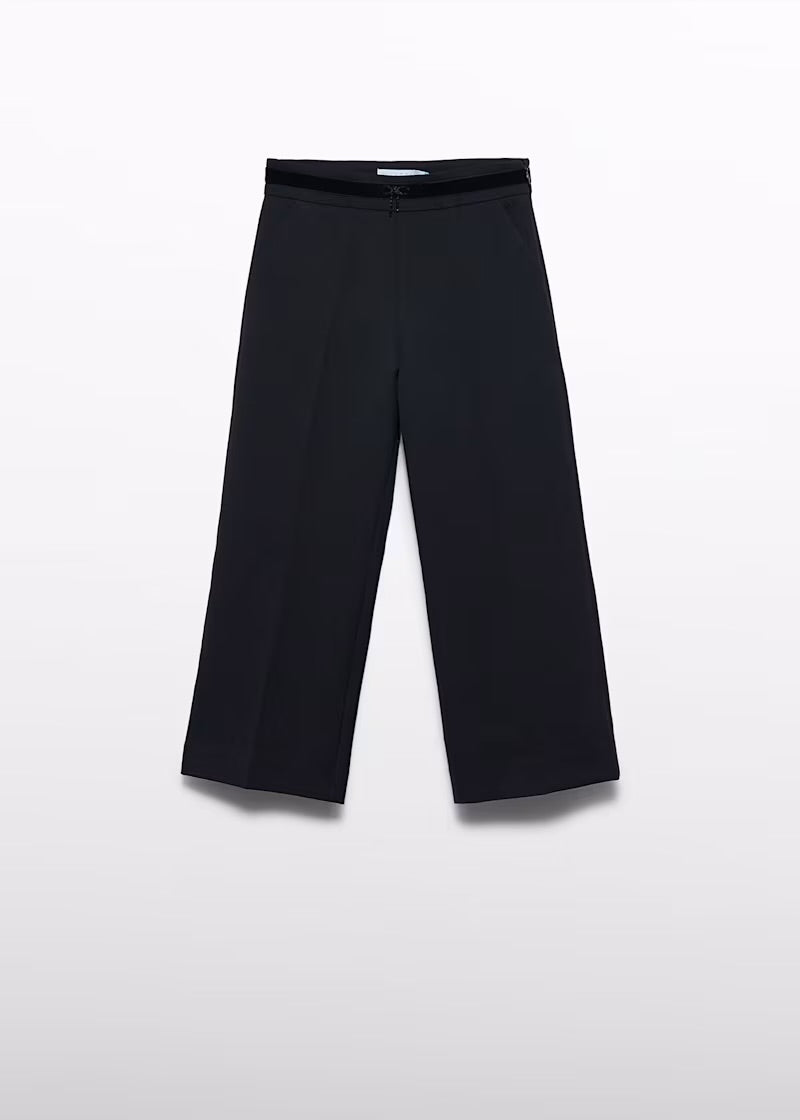 ABEL & LULA - pantalone lungo crep nero - invernale