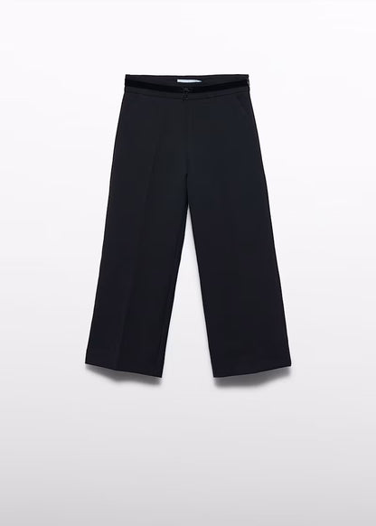 ABEL & LULA - pantalone lungo crep nero - invernale