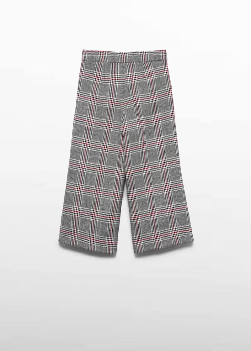 ABEL & LULA - pantalone lungo quadri grigio - invernale