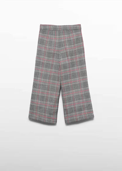 ABEL & LULA - pantalone lungo quadri grigio - invernale