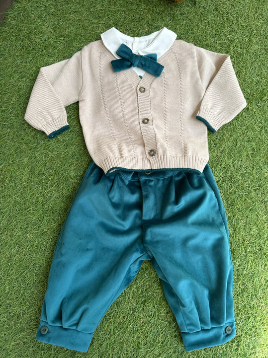 MARLU’ - completo bimbo 4pz cammello/zaffiro