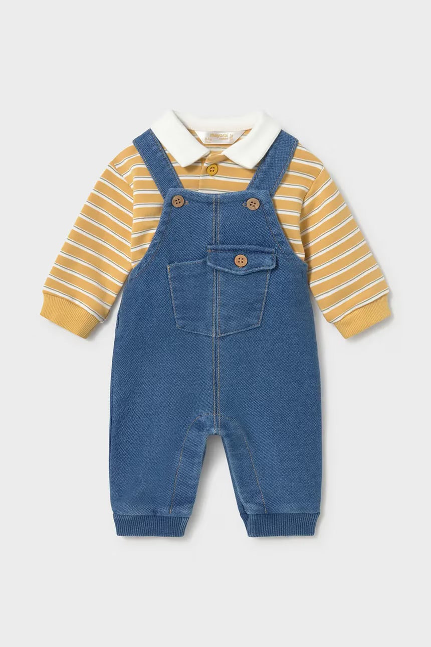 MAYORAL-completino salopette blu/giallo-invernale