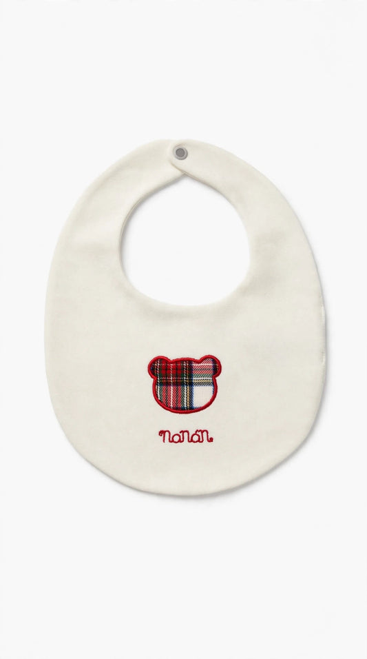 NANÁN - bavetta orso tartan  bianco - invernale