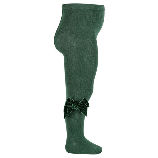 CONDOR- calzamaglia con fiocco in velluto verde- invernale