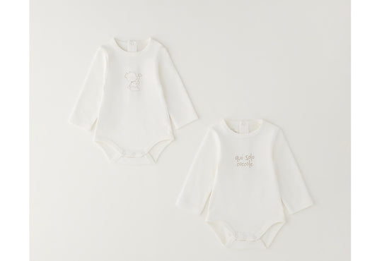 MINIBANDA - set 2 body bianco - invernale