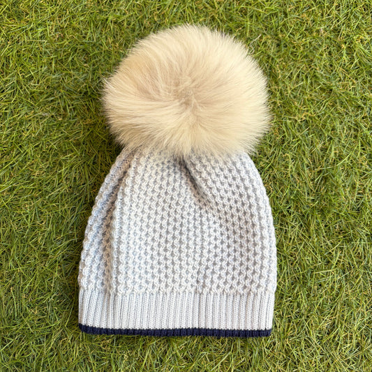 MARLÙ - cappellino pon pon cielo/blu ( set n62) invernale