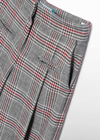 ABEL & LULA - pantalone lungo quadri grigio - invernale