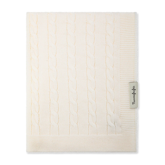 NANNAFRUFRÙ - coperta lana merino panna -invernale