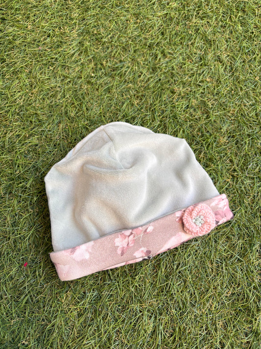 MARLÙ - cappellino ciniglia lichene / rosa / vaniglia ( set n 29) invernale