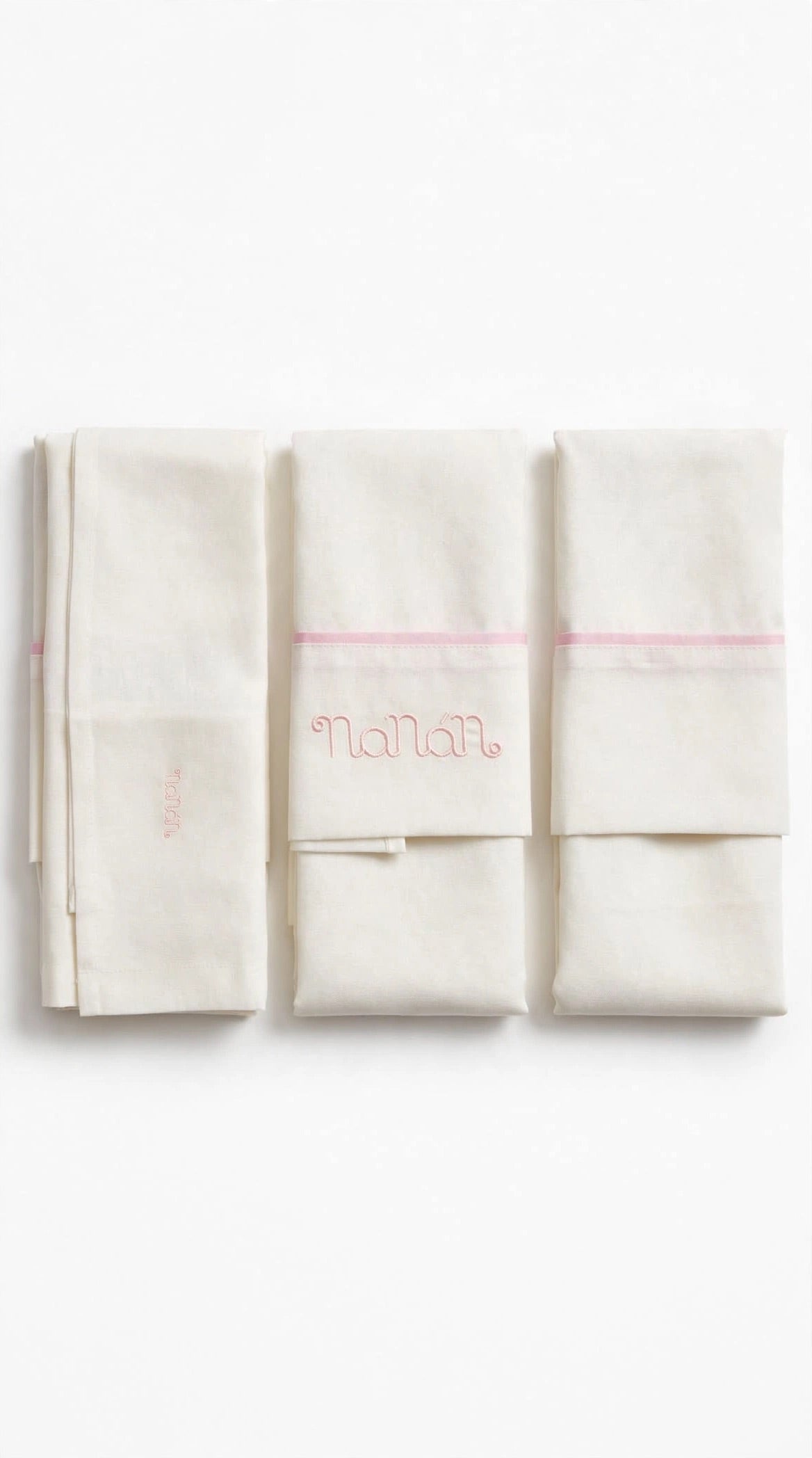 NANÁN - set lenzuolina bianco/rosa