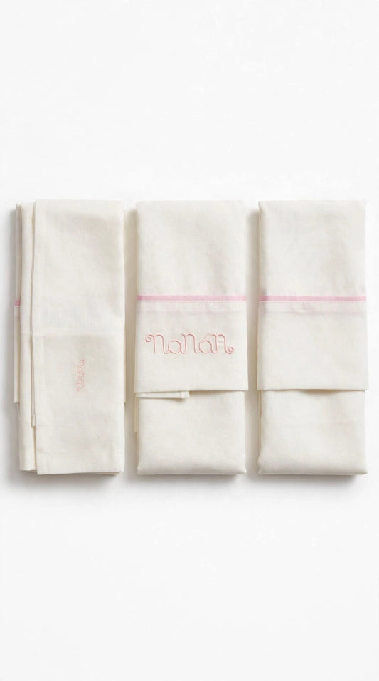 NANÁN - set lenzuolina bianco/rosa
