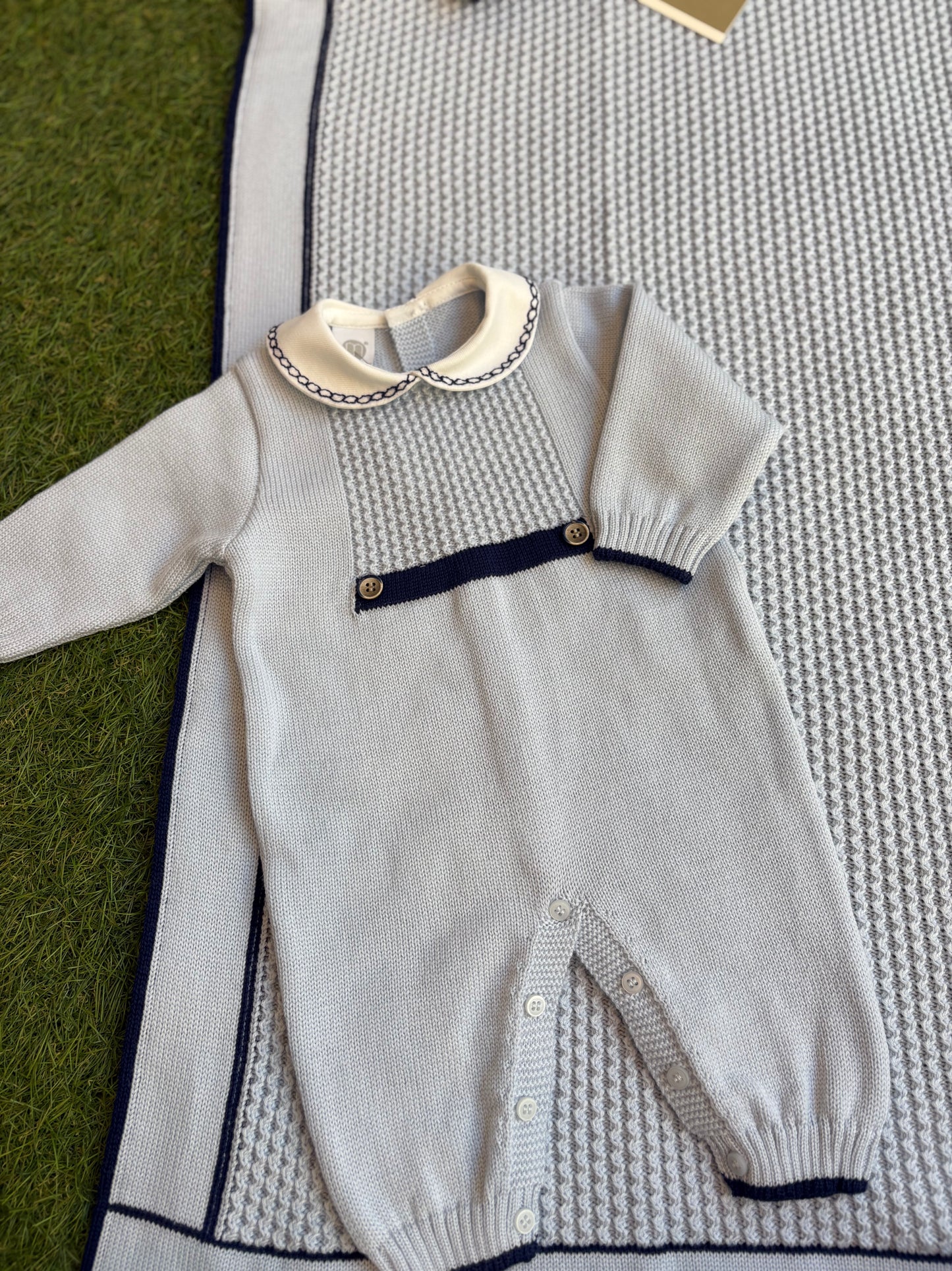 MARLÙ - tutina in lana 100% cielo/blu (set n62) invernale