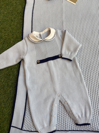 MARLÙ - tutina in lana 100% cielo/blu (set n62) invernale