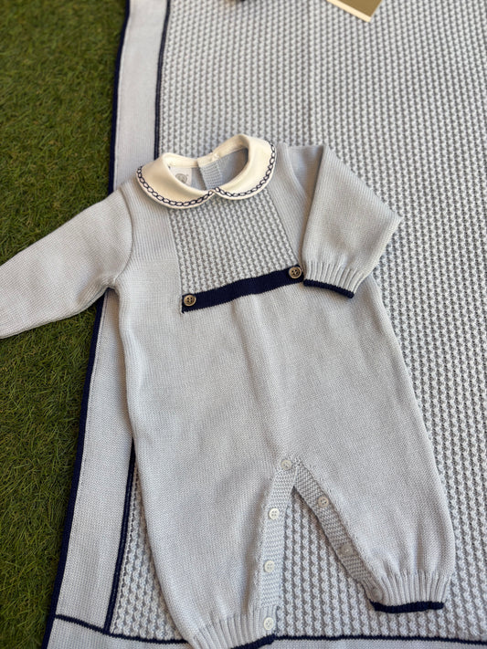MARLÙ - tutina in lana 100% cielo/blu (set n62) invernale