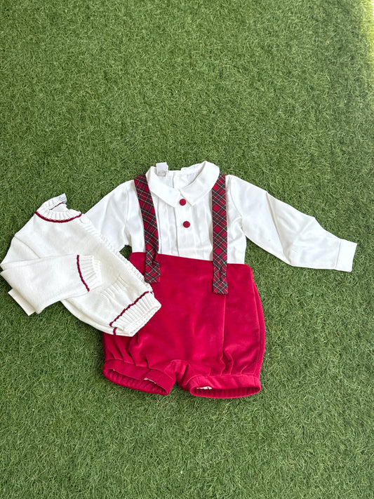 MARLÙ - completo 4 pezzi bimbo panna/rosso