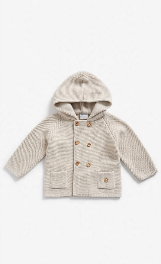 GRANLEI-cappottino in maglia beige-invernale