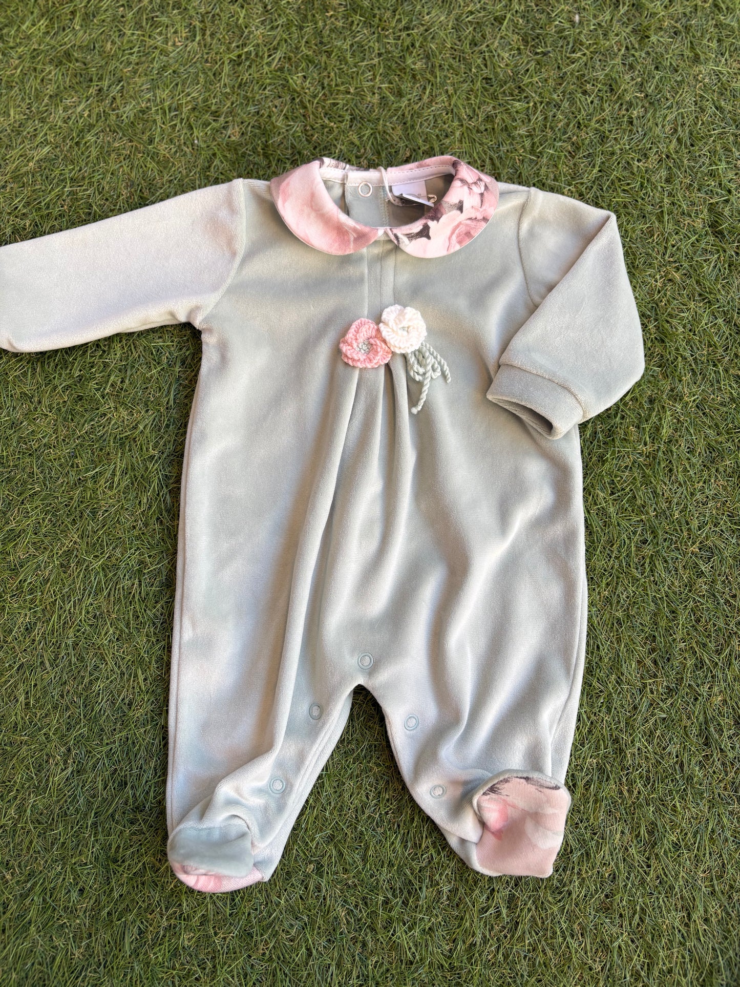 MARLÙ - tutina in ciniglia lichene / rosa / vaniglia (set n 29) invernale