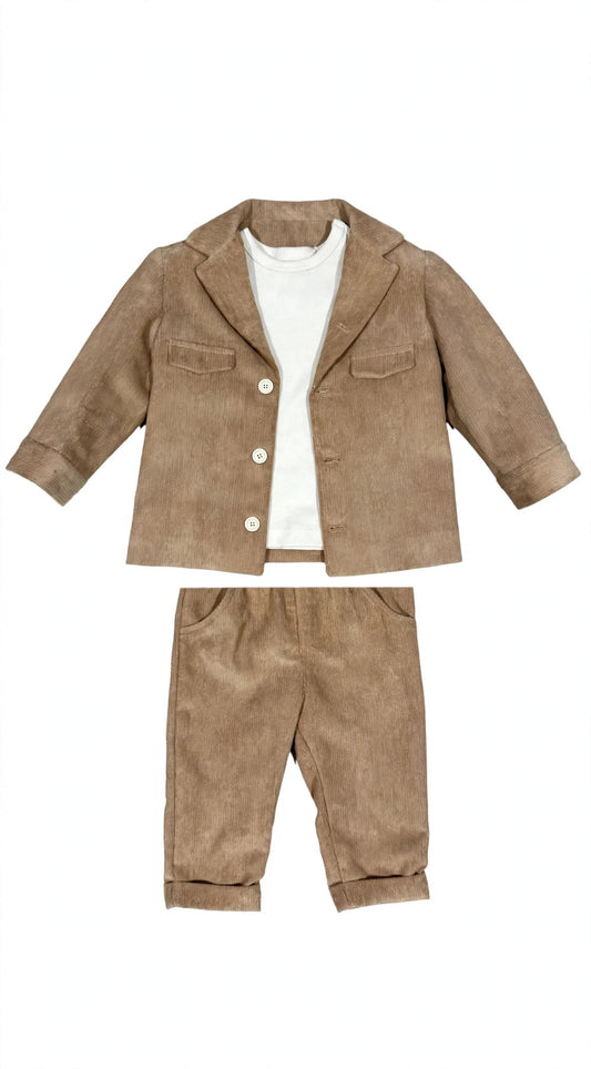 I&M - completo 3 pezzi costine velluto cammello