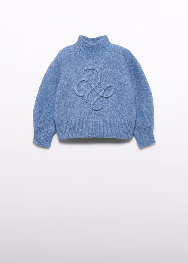 ABEL & LULA - maglione logo azzurro - invernale