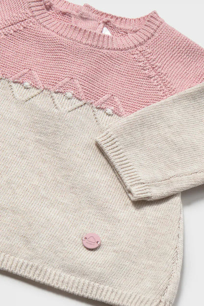 MAYORAL-completino short 3pz panna/rosa-invernale