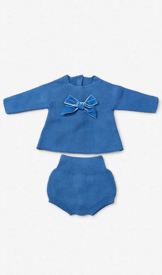CONDOR-completino fiocco velluto azzurro-invernale