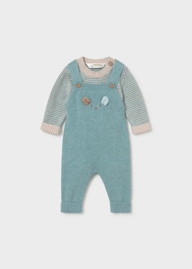 MAYORAL-completino salopette tricot ceruleo-invernale