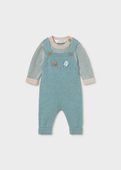 MAYORAL-completino salopette tricot ceruleo-invernale