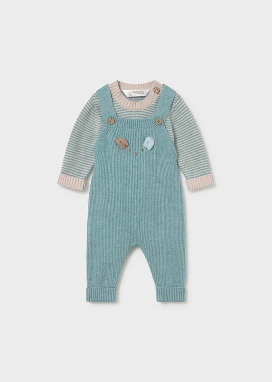 MAYORAL-completino salopette tricot ceruleo-invernale