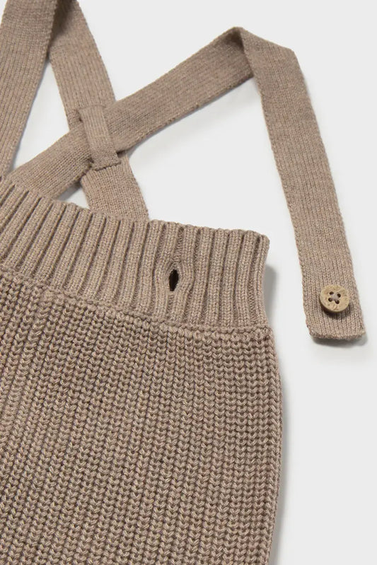 MAYORAL-pantalone bretelle tricot tortora-invernale