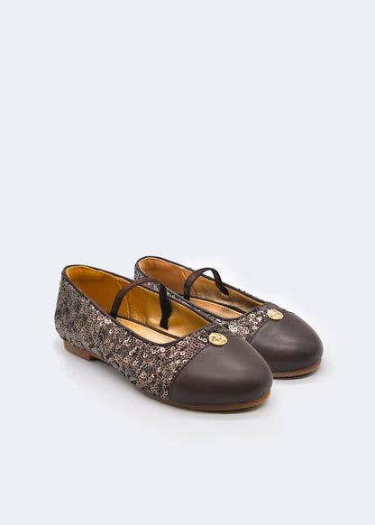 ABEL & LULA -  ballerina paillettes marrone