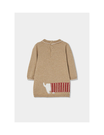 BOBOLI-abito maglia paris beige-invernale