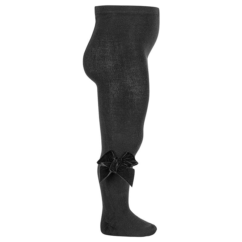 CONDOR- calzamaglia con fiocco in velluto nero- invernale