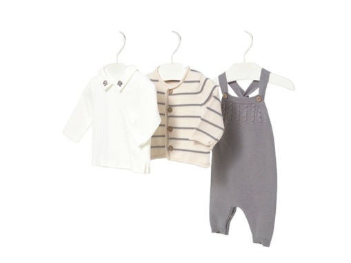 MAYORAL-completo salopette tricot grigio/beige-invernale