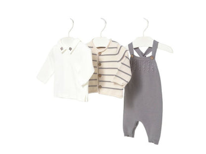 MAYORAL-completo salopette tricot grigio/beige-invernale
