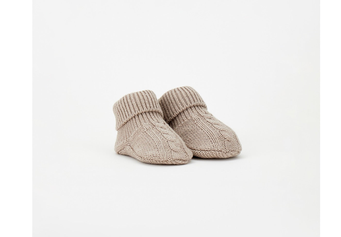MINIBANDA - scarpina in maglia beige - invernale