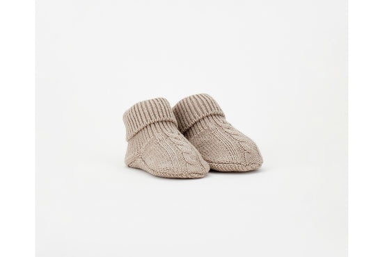 MINIBANDA - scarpina in maglia beige - invernale