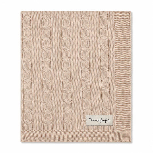 NANNAFRUFRÙ - coperta lana merino beige -invernale