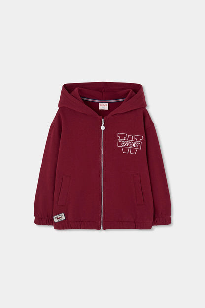 BOBOLI - felpa con zip bordeaux - invernale