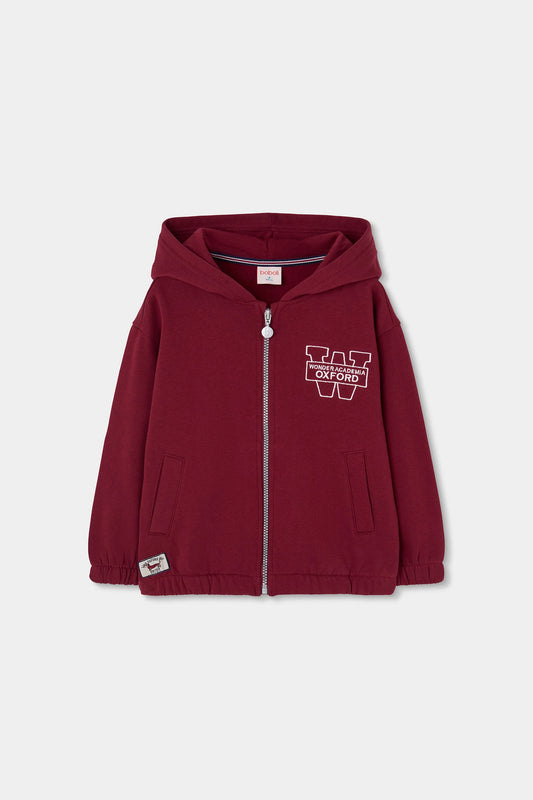 BOBOLI - felpa con zip bordeaux - invernale