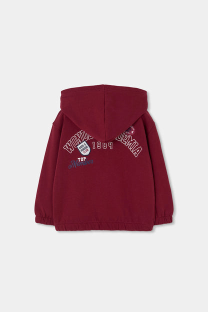 BOBOLI - felpa con zip bordeaux - invernale