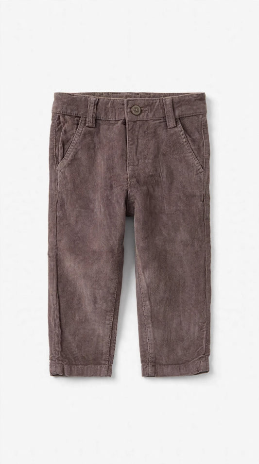 BOBOLI - pantalone velluto costine tortora- invernale