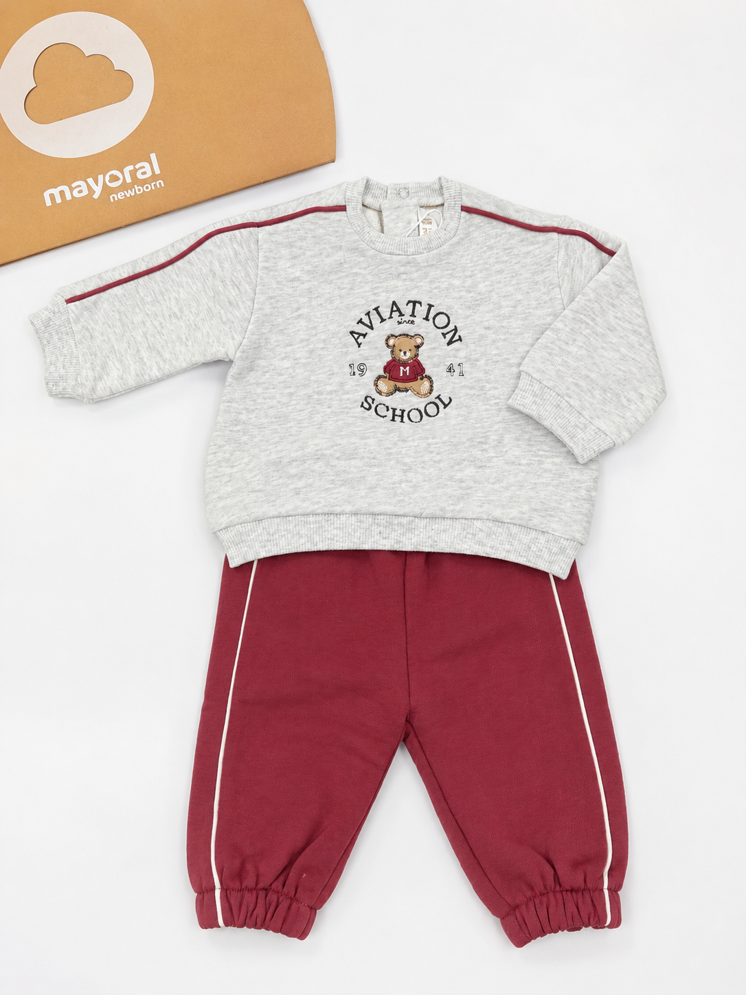 MAYORAL-completo 2pz felpa grigio-invernale